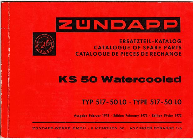 Original Ersatzteilliste Typ 517-50L0 KS 50 Watercooled